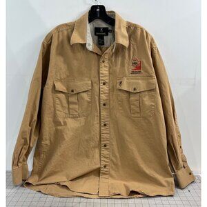 Browning Men’s Tan Long Sleeve Metal Snap  Shirt L Utah DNR Wildlife Resources